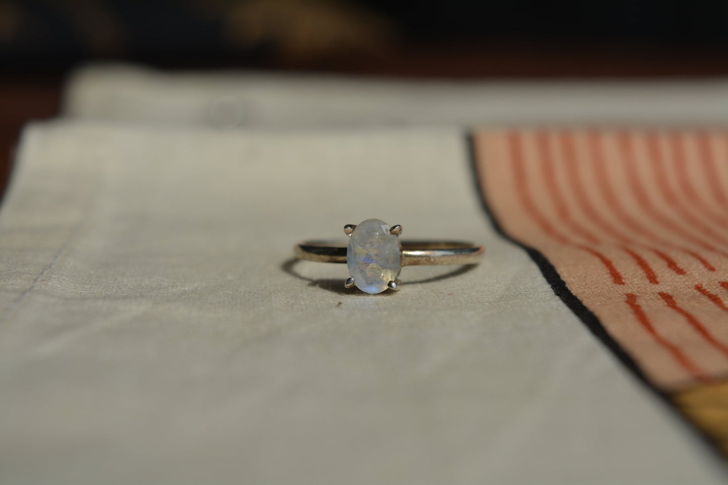 The Mona Darling - Moon Stone Silver Ring - Ninaad