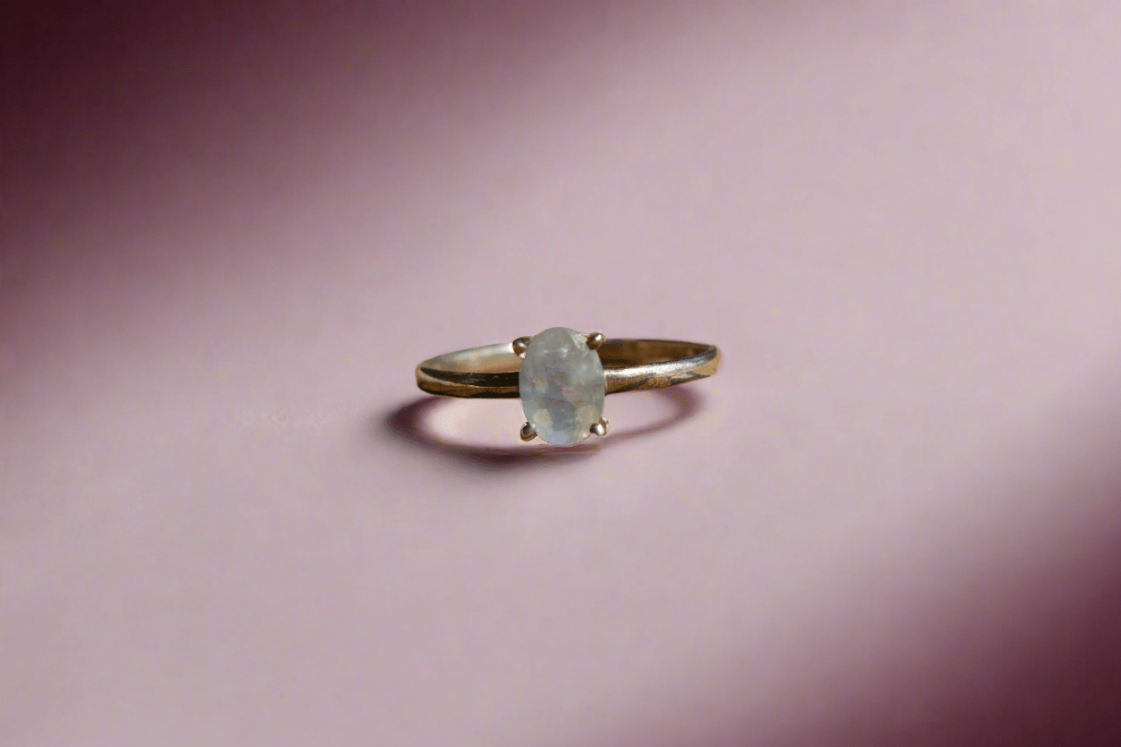 The Mona Darling - Moon Stone Silver Ring - Ninaad