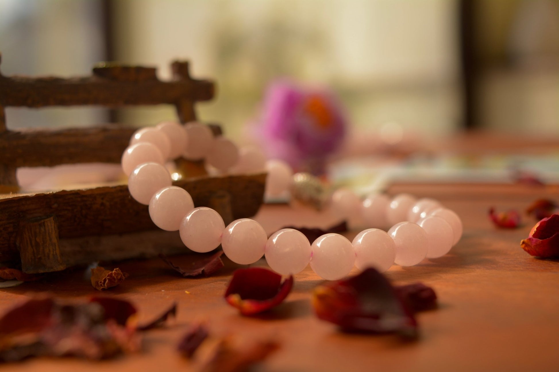 Rose's Whisper : Rose Quartz Bracelet - Ninaad