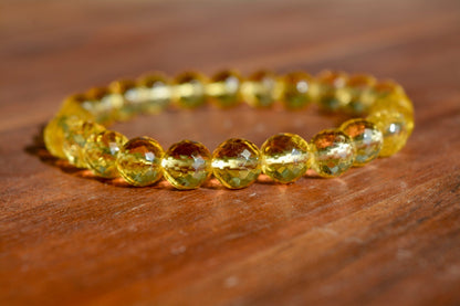 RudraJyoti - Citrine (Diamond Cut) Crystal Bracelet - Ninaad
