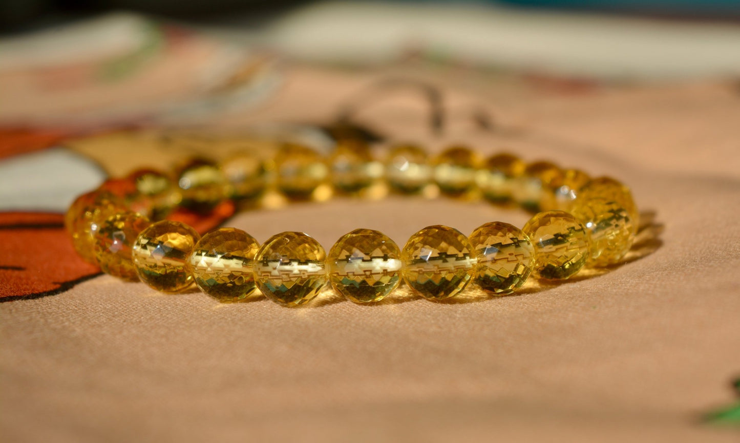 RudraJyoti - Citrine (Diamond Cut) Crystal Bracelet - Ninaad