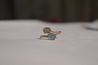 The Holo Hex - Labdorite Silver Ring - Ninaad