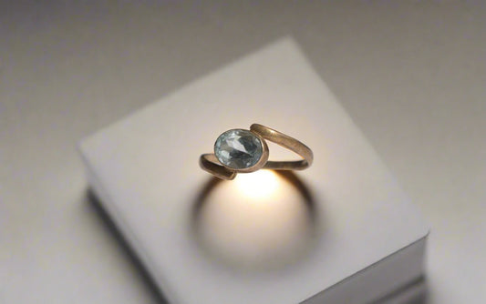 The Nebula - Blue Topaz Silver Ring - Ninaad