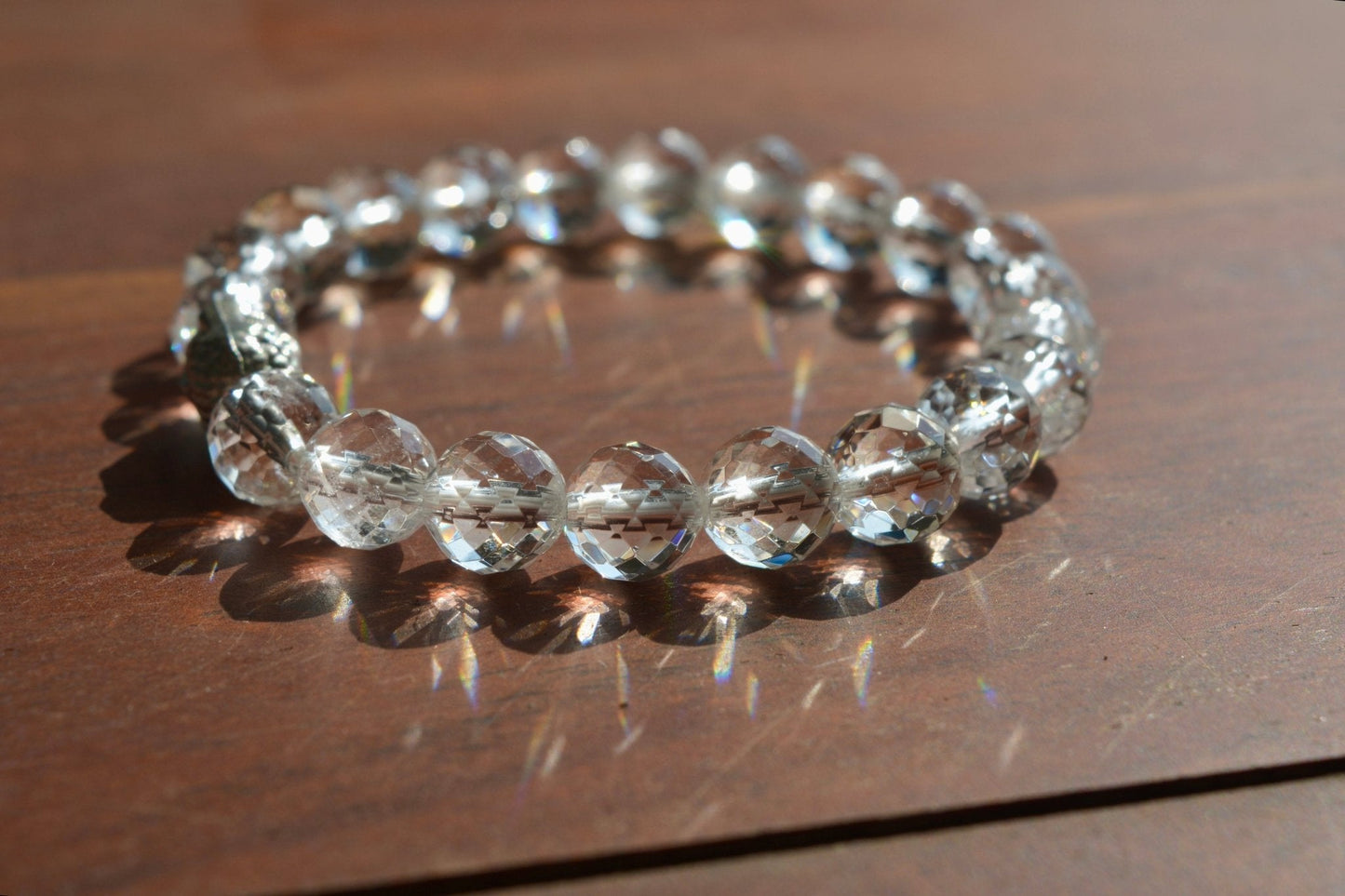 The Noor : Clear Quartz (Diamond - cut) Bracelet - Ninaad