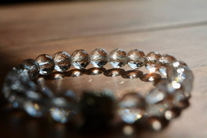 The Noor : Clear Quartz (Diamond - cut) Bracelet - Ninaad