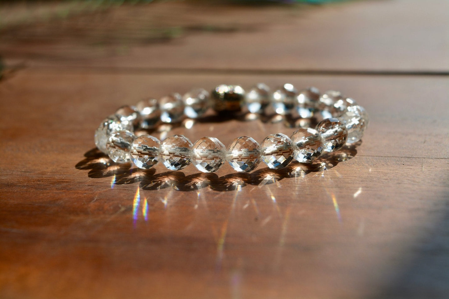 The Noor : Clear Quartz (Diamond - cut) Bracelet - Ninaad
