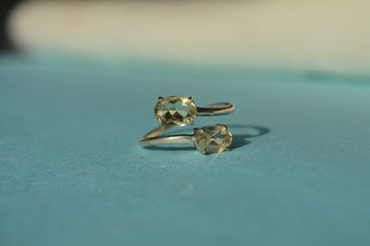 The Zaria - Yellow Topaz Silver Ring - Ninaad