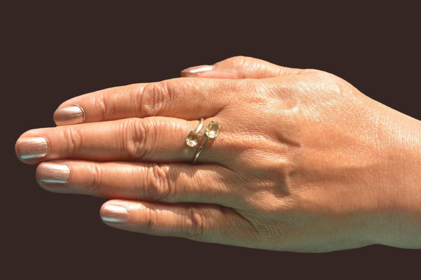 The Zaria - Yellow Topaz Silver Ring - Ninaad