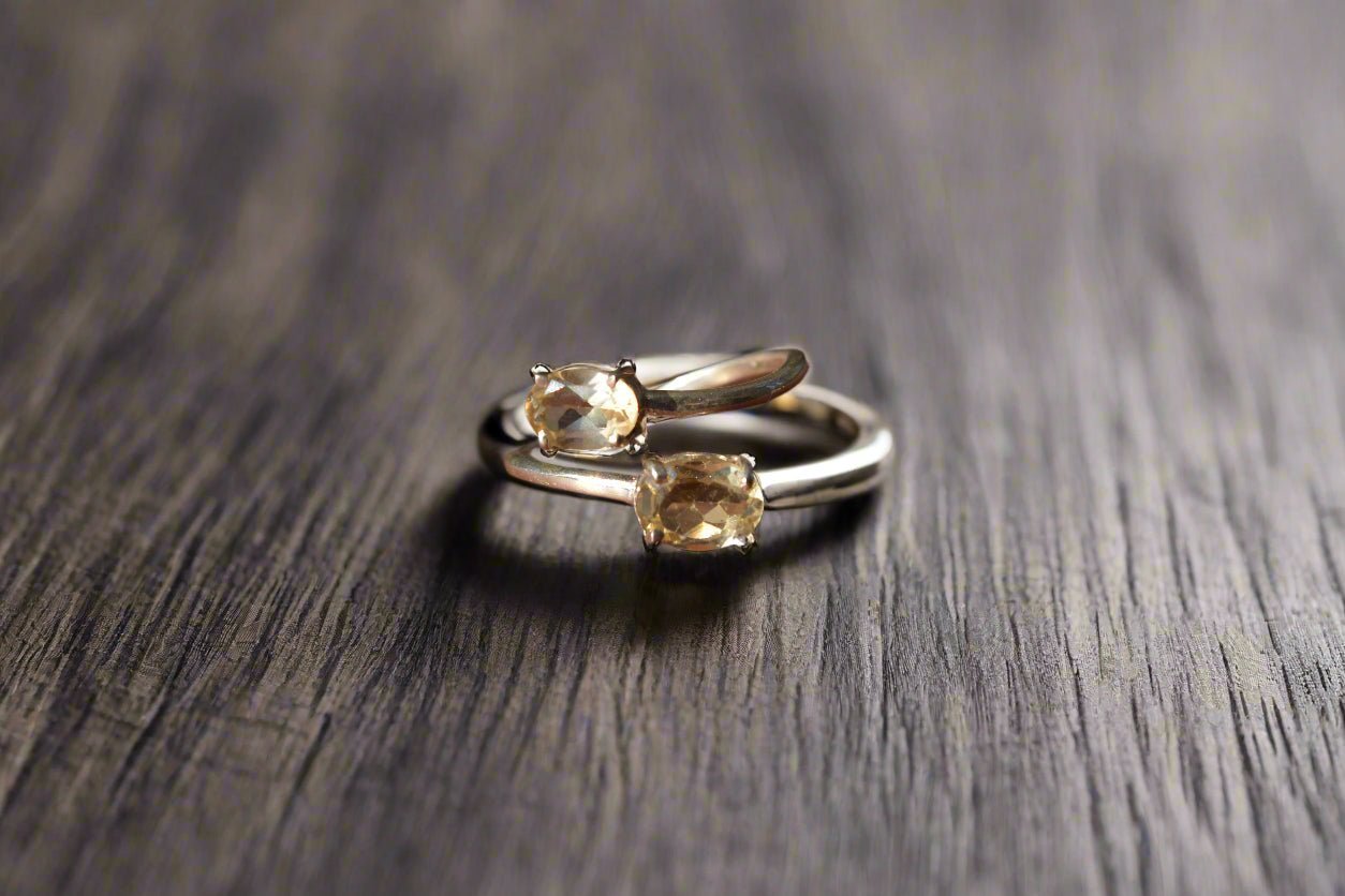 The Zaria - Yellow Topaz Silver Ring - Ninaad