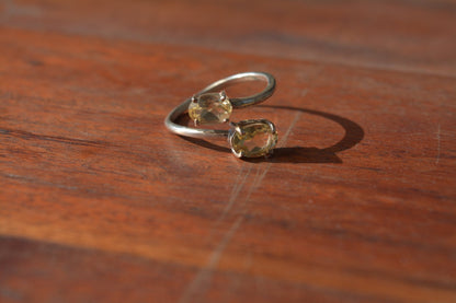 The Zaria - Yellow Topaz Silver Ring - Ninaad